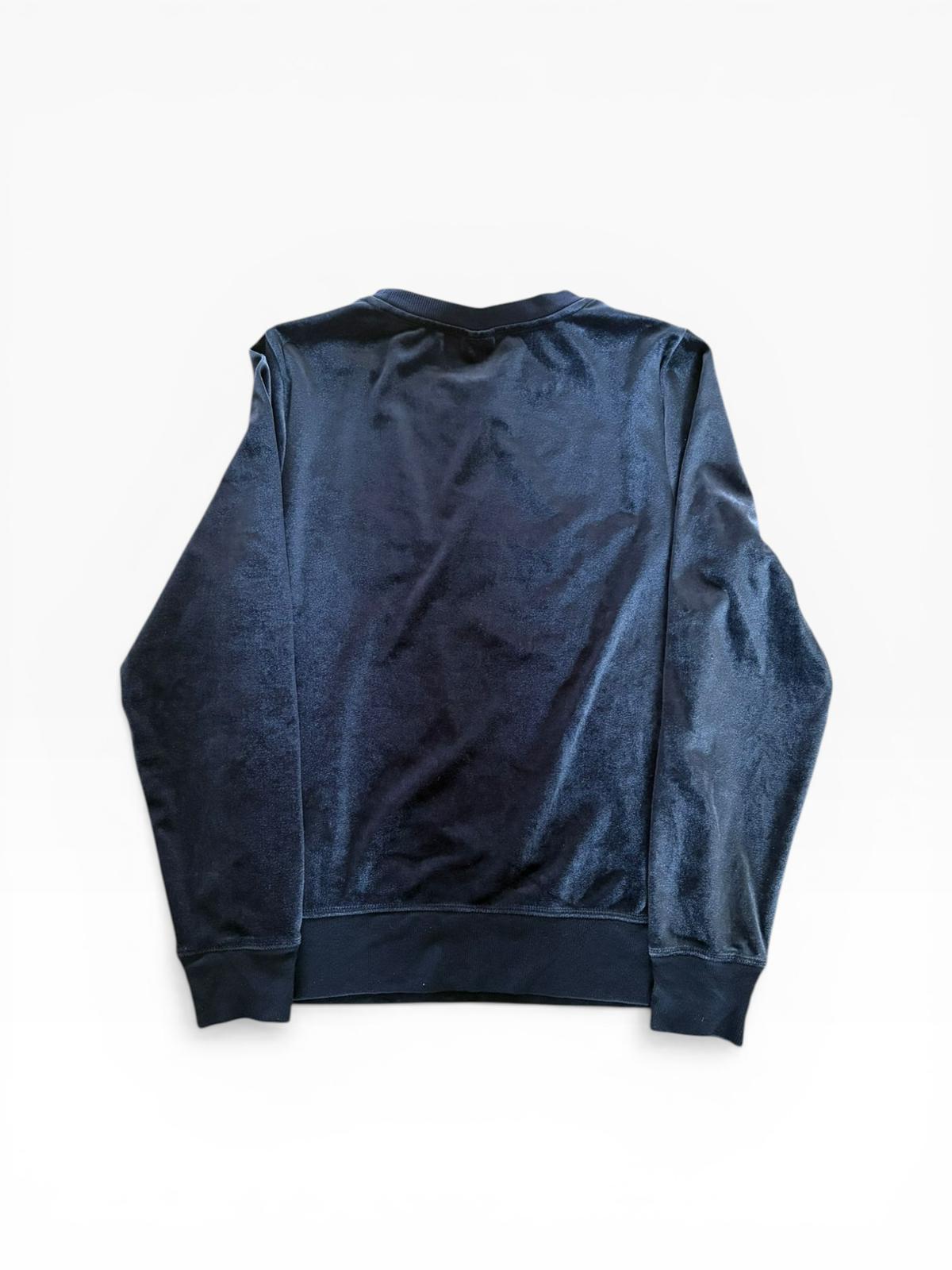 Calvin Klein Sleepwear Samt-Sweatshirt in Marineblau — Ton-in-Ton-Logo — 92% Polyester — Größe XS
