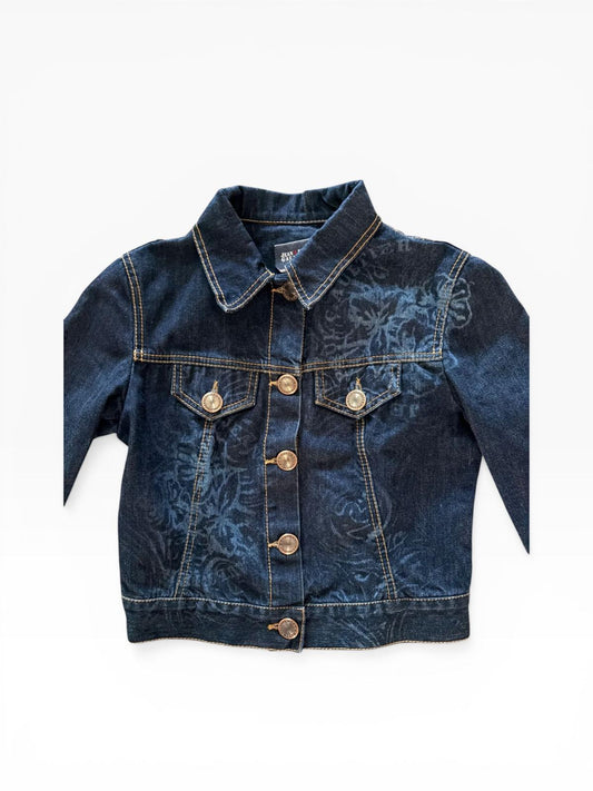 Jean's Paul Gaultier Vintage Jeansjacke — Dunkelblauer Blumendruck — 90er Archiv Paris