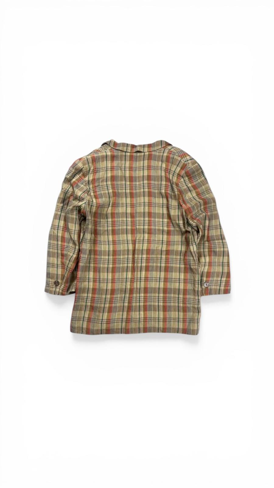 KL by Karl Lagerfeld Plaid Blazer — Double Breasted — Linen Blend — Vintage