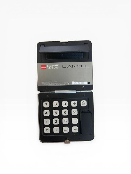 Sharp Elsi Mate EL-8009 x Lancel Paris — Vintage Pocket Calculator — Made in Japan — Original Pouch